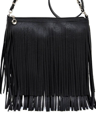 Vegan Leather Fringe Crossbody
