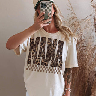 Comfort Colors Trendy Retro Leopard Mama T Shirt