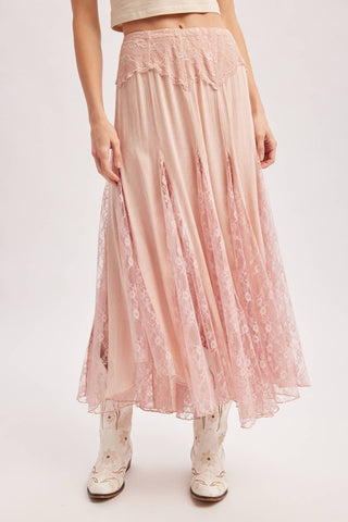 BOHO FLOWY LACE MAXI SKIRT WITH NO LINING - EASTER DAY
