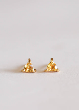 Mini Energy Gem - Citrine - Gold Earrings