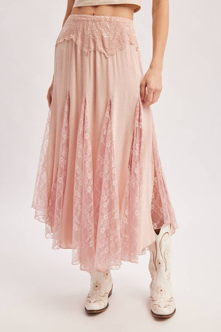 BOHO FLOWY LACE MAXI SKIRT WITH NO LINING - EASTER DAY
