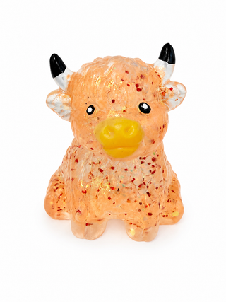 Cute Pinch Glitter Highland Bull Squishy
