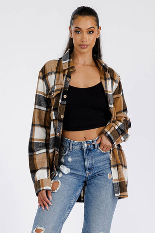 Butterscotch Oversized Soft Flannel Shacket
