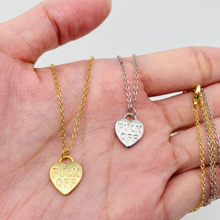 "F# OFF" Gold Plated Heart Pendant Necklace