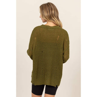 Delilah Distressed Knit Sweater