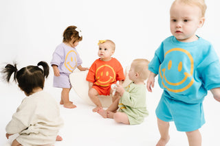 Short Sleeve Smiley Set | Oatmeal