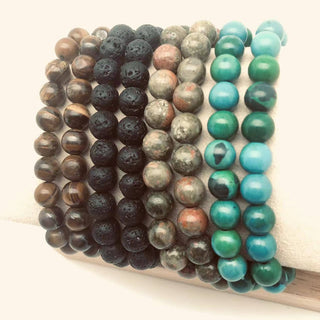 8mm Elastic Natural Stone Bracelet - Rise and Redemption