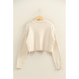 Cassidy Cropped Cable Knit Sweater
