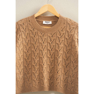 Cassidy Cropped Cable Knit Sweater