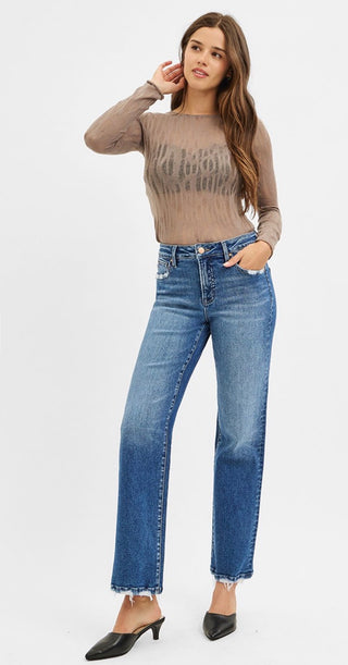 Risen Sarah Tummy Control Straight Leg Denim 30in Inseam