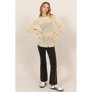 Delilah Distressed Knit Sweater