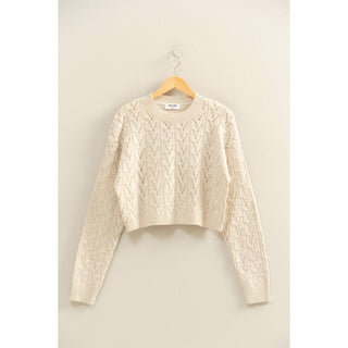 Cassidy Cropped Cable Knit Sweater