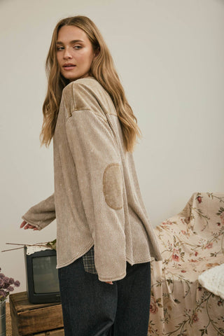 Patchwork Waffle Knit