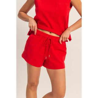 Cotton Drawstring Pocket Shorts