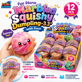Fun Storm Marbled Squishy Dumpling 3.3"