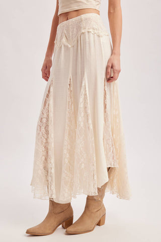 BOHO FLOWY LACE MAXI SKIRT WITH NO LINING - EASTER DAY