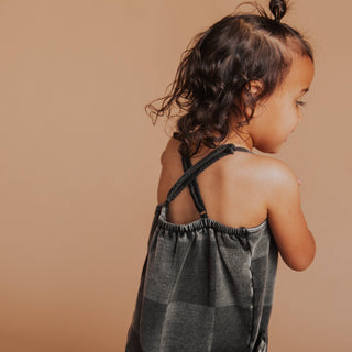 Strappy Jumper - Washed Black Denim Check