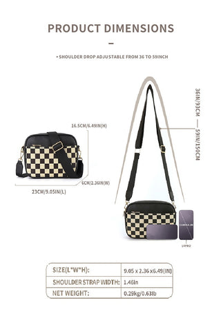 Checkered crossbody bag