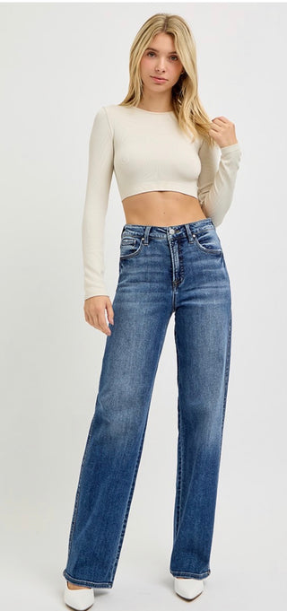 Risen Indigo Tummy Control Straight Leg Denim