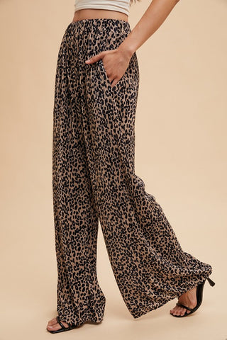 Leopard Silk Palazzo Pant