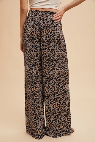 Leopard Silk Palazzo Pant