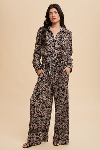 Leopard Silk Palazzo Pant