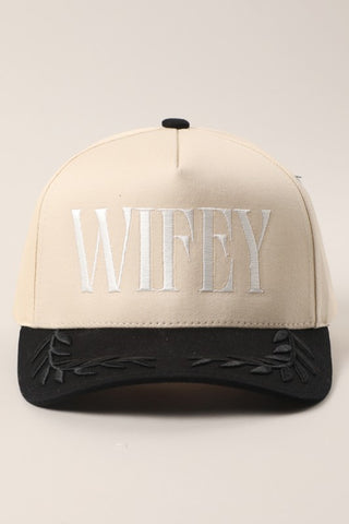 Wife embroidered snap back