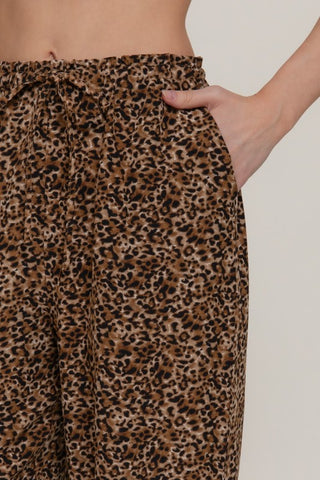 Leopard Palazzo Tie Pants