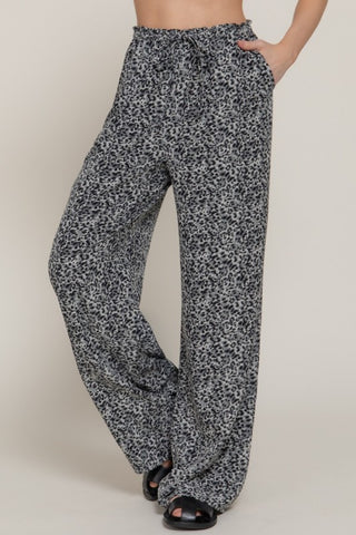 Leopard Palazzo Tie Pants