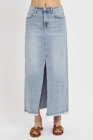 Risen Denim Maxi Skirt