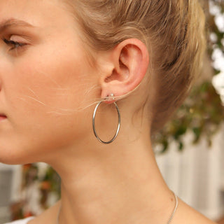 18K Gold PVD Stainless Steel Round Tube Hoop Earrings