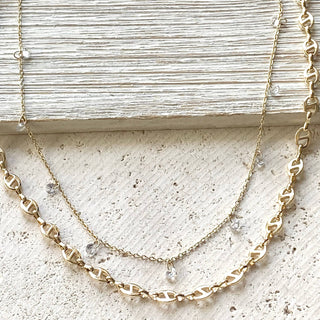 VB&CO Designs Layering necklace crystal bean chain 