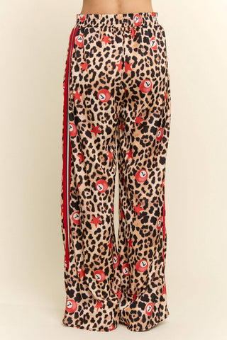 Lucky 7 Silk Leopard Pants
