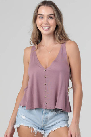 X2T72-ASIS V NECK SWINGY TANK TOP WITH OPEN BACK  BASIC TANK: CREAM / M