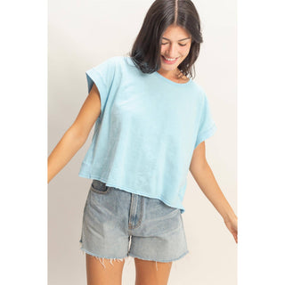 Acid Washed Cross Detail Open Back Top - Rise and Redemption