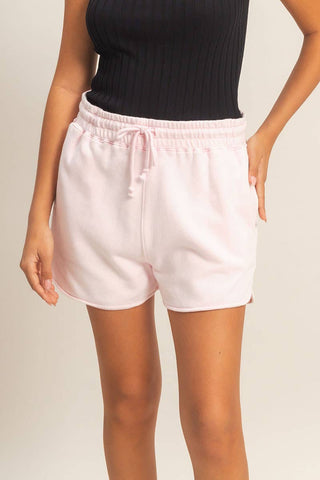 Acid Washed Elastic Waist Shorts - Rise and Redemption