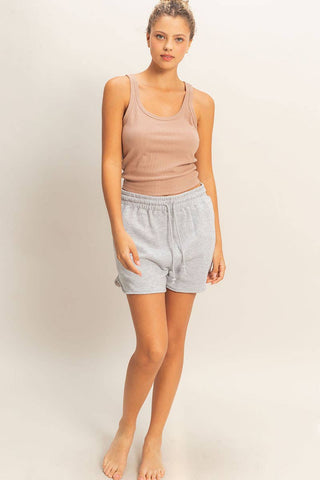 Acid Washed Elastic Waist Shorts - Rise and Redemption