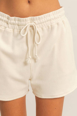Acid Washed Elastic Waist Shorts - Rise and Redemption