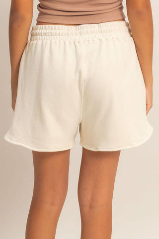 Acid Washed Elastic Waist Shorts - Rise and Redemption