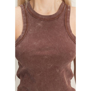 Acid Washed Ribbed Tank Top - Rise and Redemption