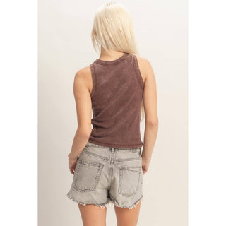 Acid Washed Ribbed Tank Top - Rise and Redemption