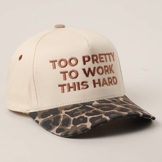 TOO PRETTY TO WORK Embroidery Trucker Hat