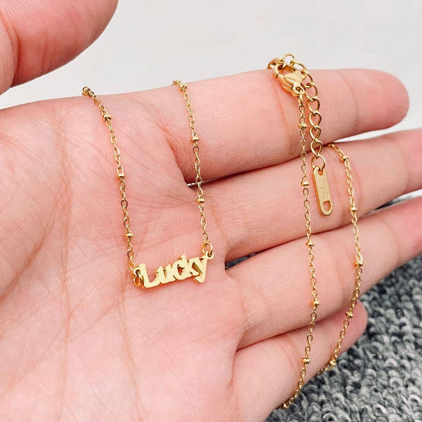Lucky Charm 18K Gold Plated Stainless Steel Necklace