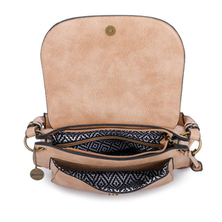 Alice Classic Vegan Leather Saddle Satchel Woven Bag - Rise and Redemption