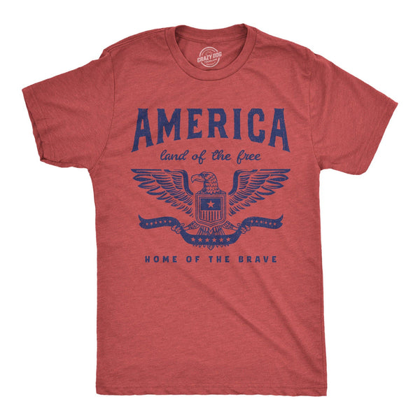 America Land Of The Free Home Of The Brave Men's T Shirt - Rise and Redemption