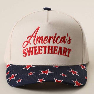 America's Sweetheart Embroidered Star Brim Trucker Hat - Rise and Redemption