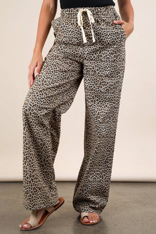 Animal Print Linen Wide Leg Pants - Rise and Redemption