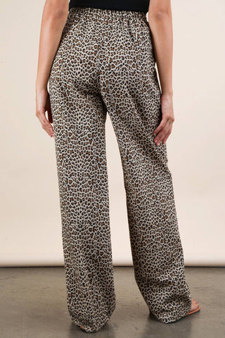 Animal Print Linen Wide Leg Pants - Rise and Redemption