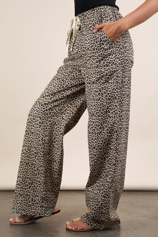 Animal Print Linen Wide Leg Pants - Rise and Redemption