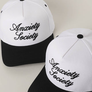 Anxiety Society 3D Letter Embroidered Trucker Hat - Rise and Redemption